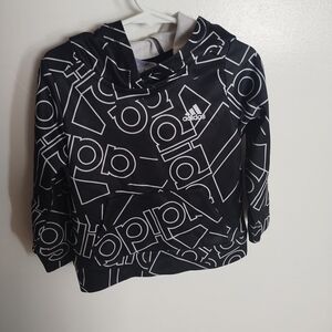 Adidas Kids Black and White All Over Hoodie 2T